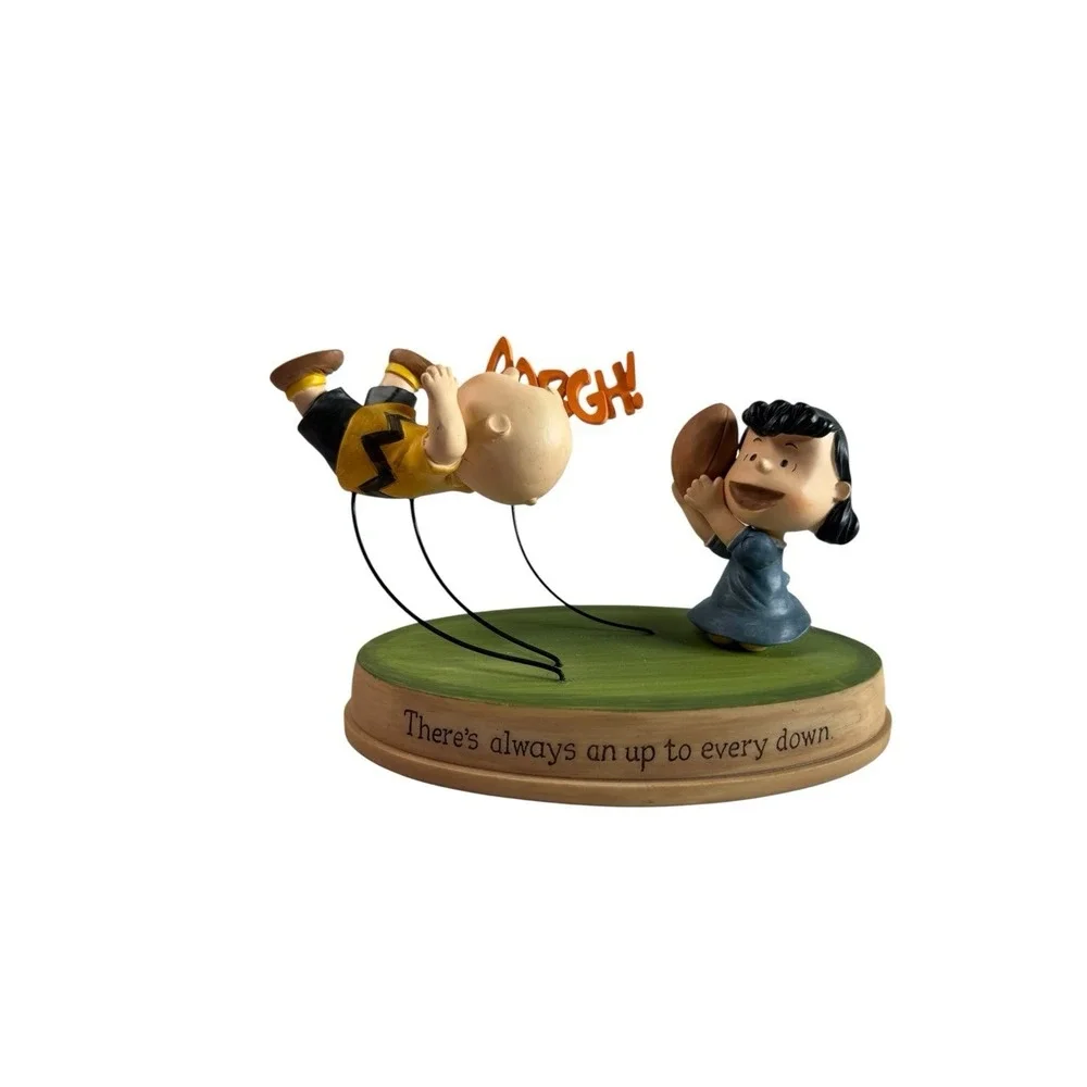 Hallmark Peanuts Charlie Brown Lucy Football Figurine AARGH Quote Base